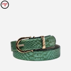 Cinturón Verde de Cuero para Mujer