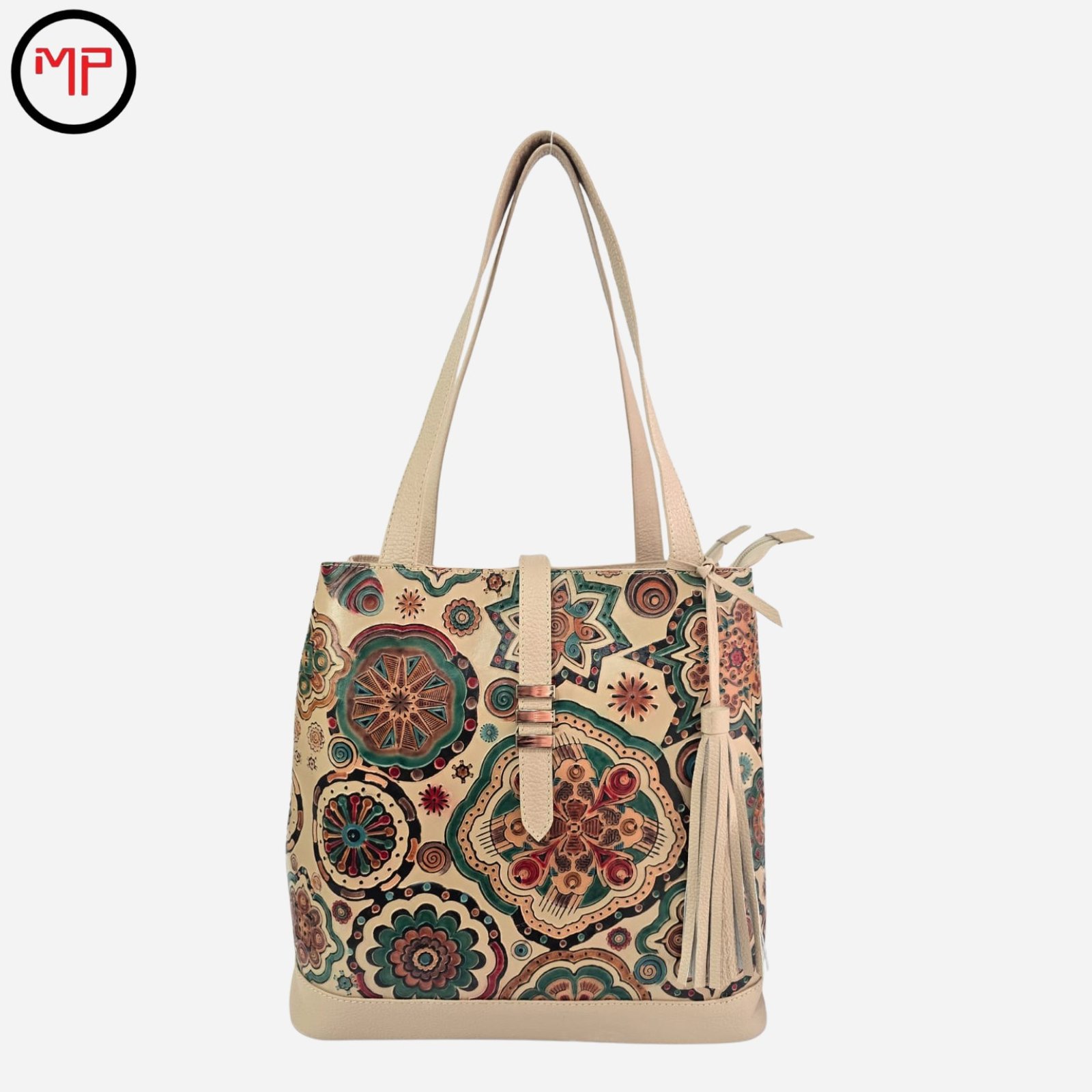 Bolso Cuero Mandala Colores