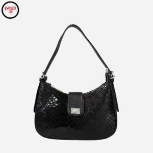 Bolso Sobaquero Escamas Negras