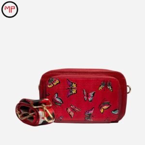 Portacelular Rojo Para Dama Cuero