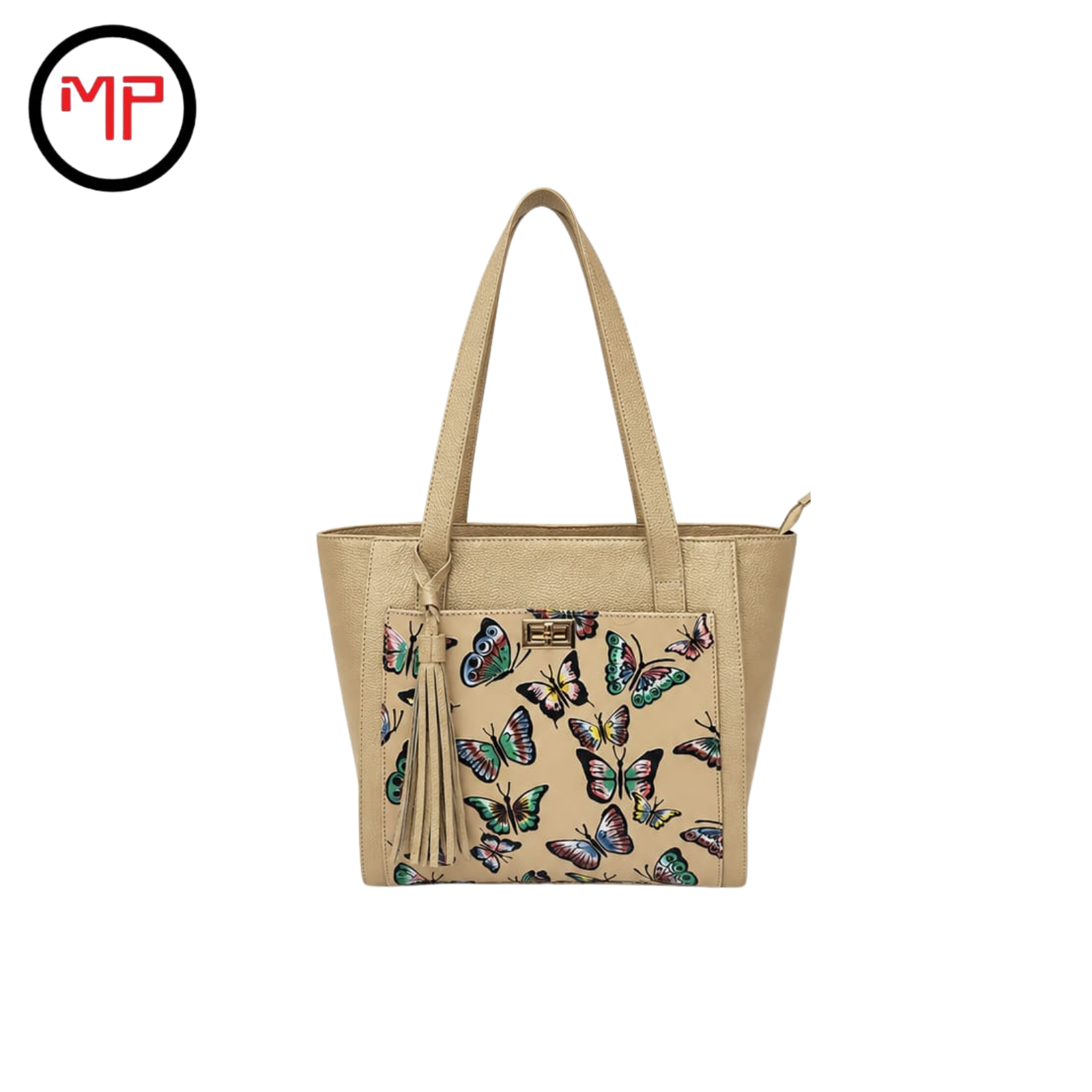 Bolso Broche Cuero Dorado