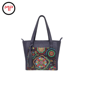 Bolso Cuero Broche Morado