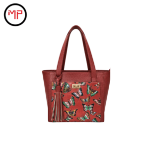 Bolso Cuero Broche Rojo
