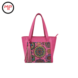 Bolso Cuero Broche Rosa