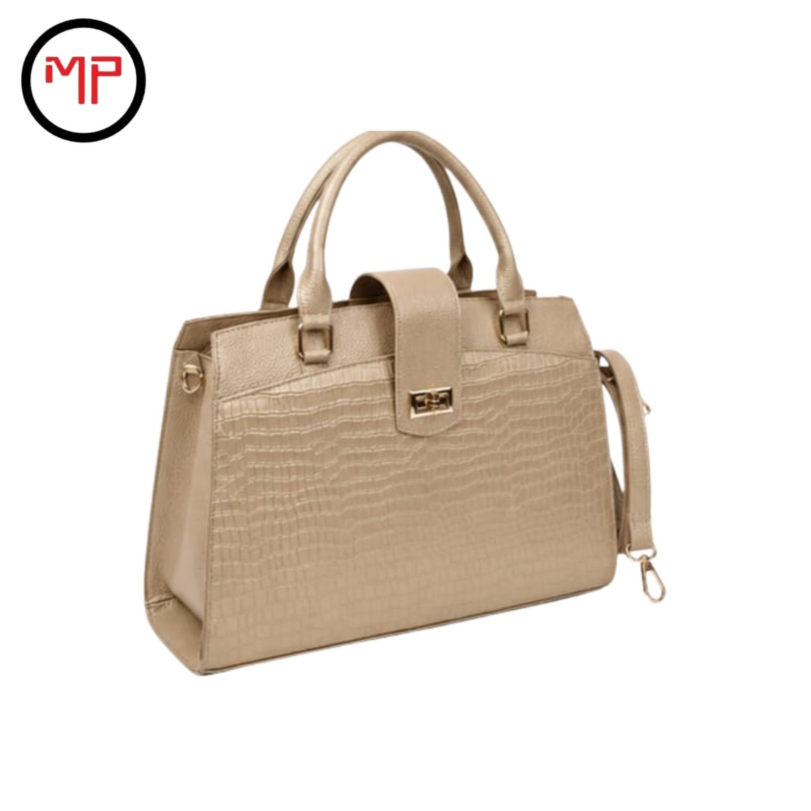 Bolso Grande Dorado Cuero