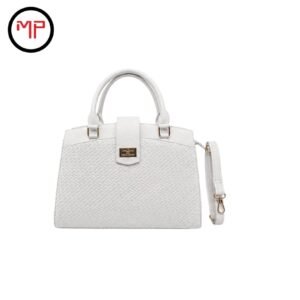 Bolso Manija Cuero Dama Blanco