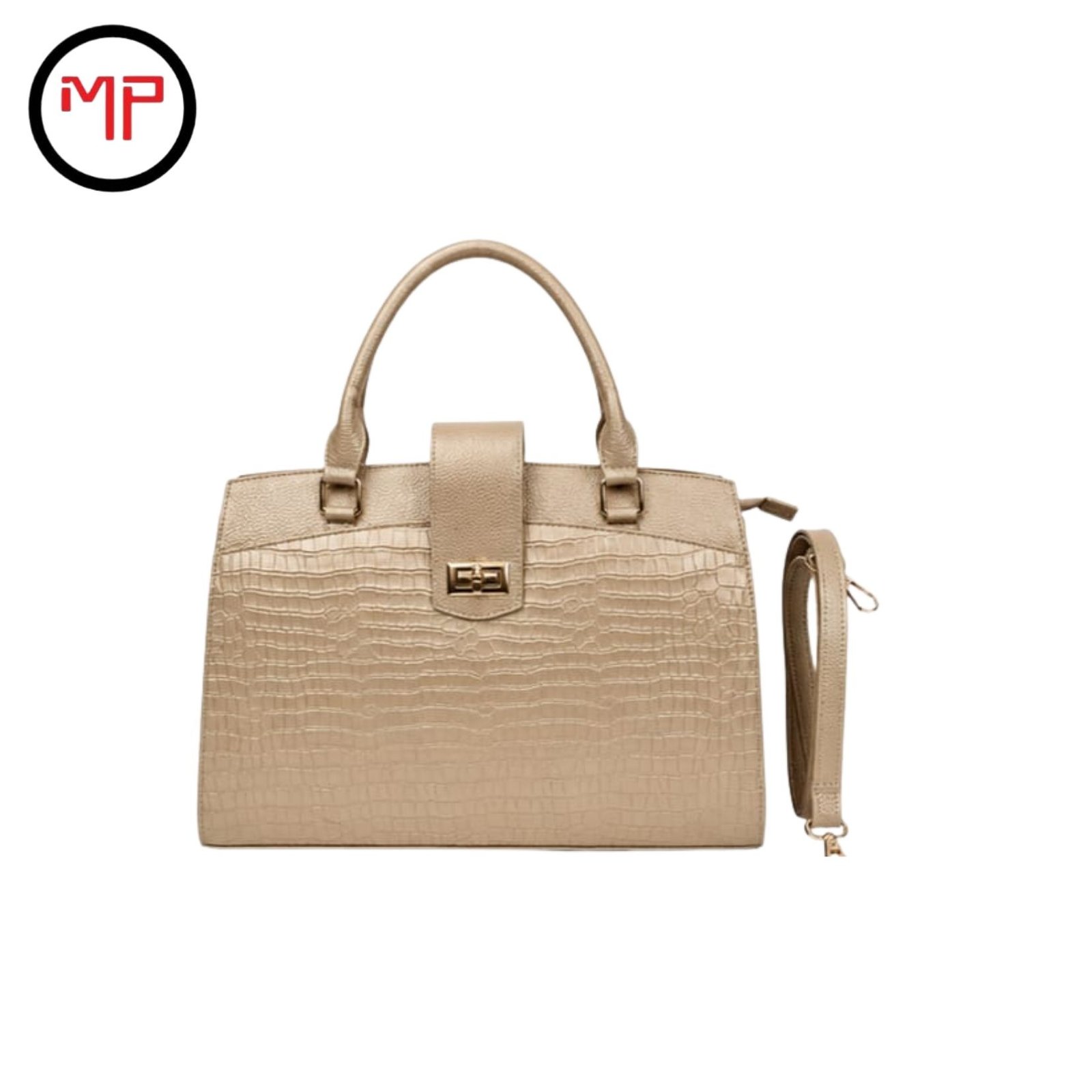 Bolso Manija Cuero Dorado