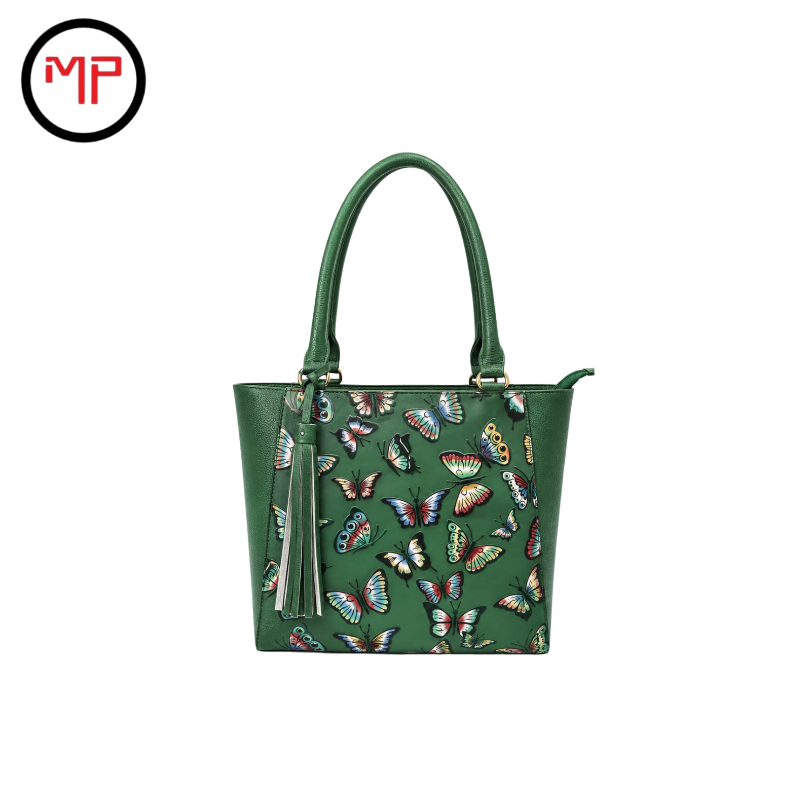 Bolso Playero Cuero Verde