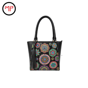 Bolso Playero Negro Mandala