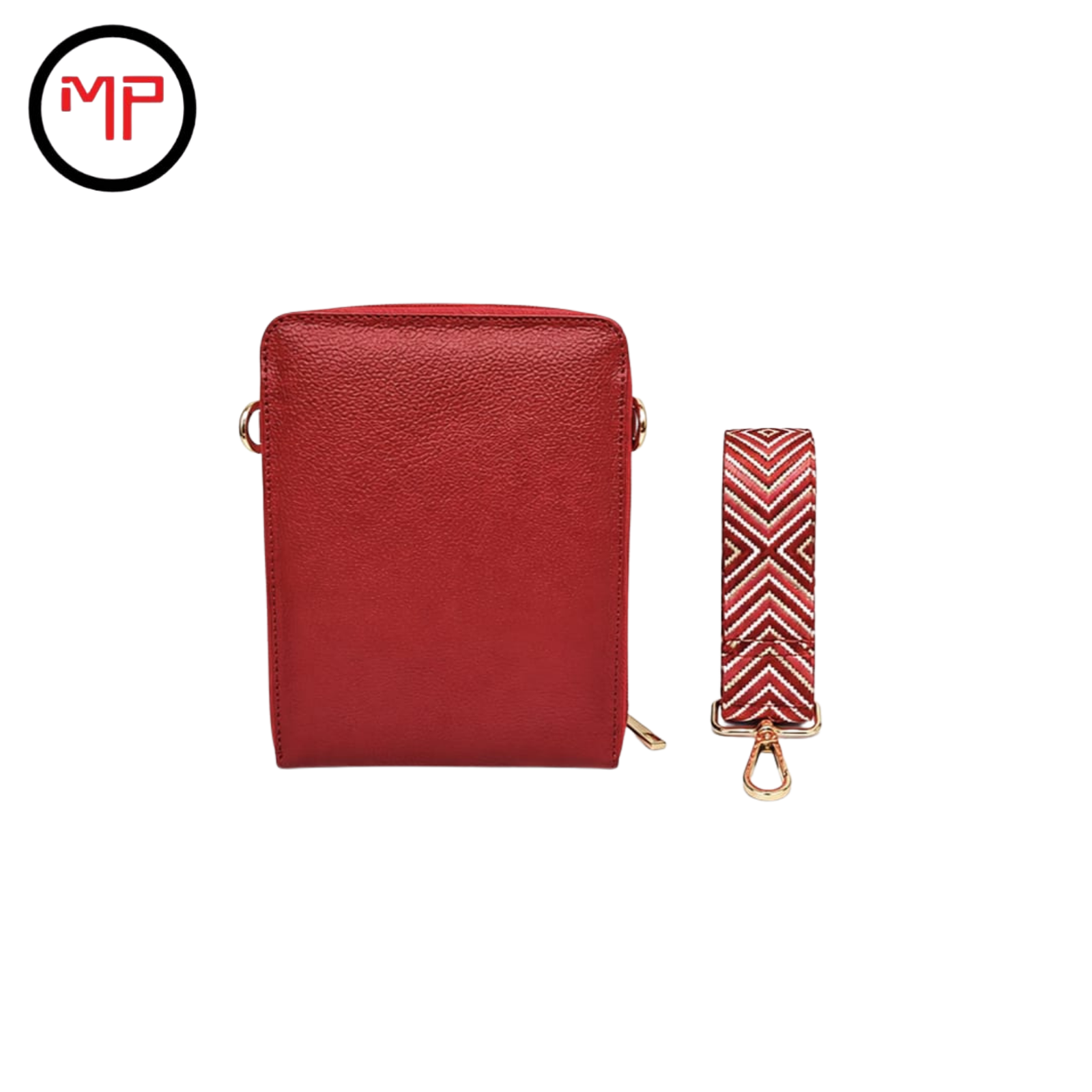 Portacelular Cuadrado Rojo Cuero