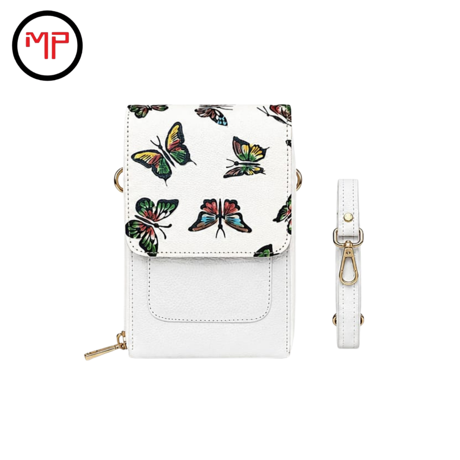 Portacelular Rectangular Mariposa Blanco